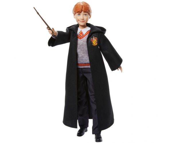 Harry Potter: Păpușă Ron Weasley în robă cu baghetă magică - Mattel