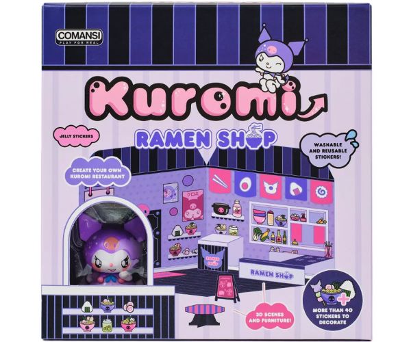 Hello Kitty: Kuromi Ramen Shop figură cu casă autocolantă - Comansi