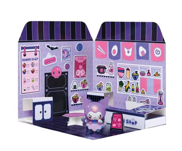Hello Kitty: Kuromi Ramen Shop figură cu casă autocolantă - Comansi