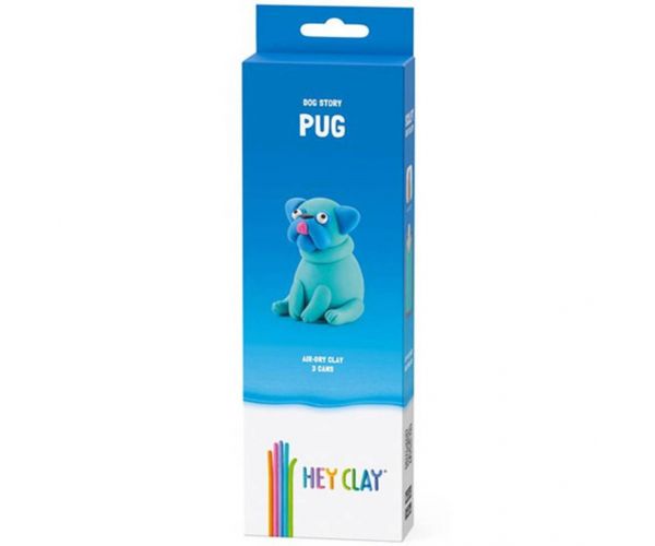 Hey Clay: Set de modelaj cu cățeluș Mopșor moale și pufos