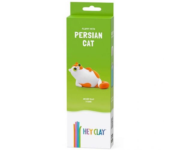 Hey Clay: Set de modelaj cu figurină de pisică persană pufoasă