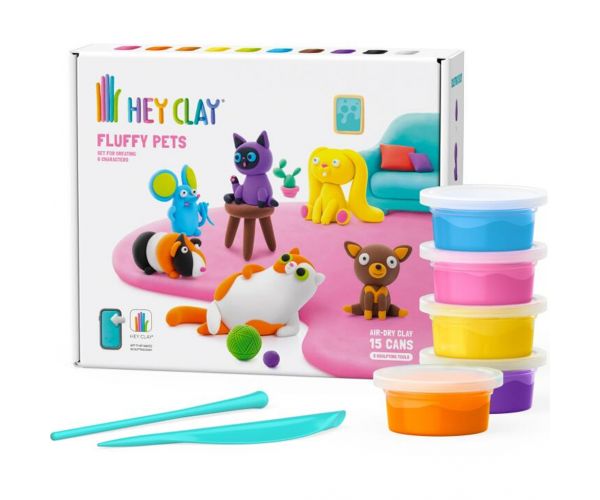 Hey Clay: Set mare de modelat cu animăluțe pufoase