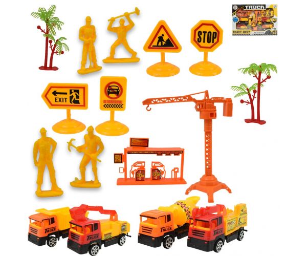 Heavy Duty: Set de jucării de construcție cu mașini și accesorii