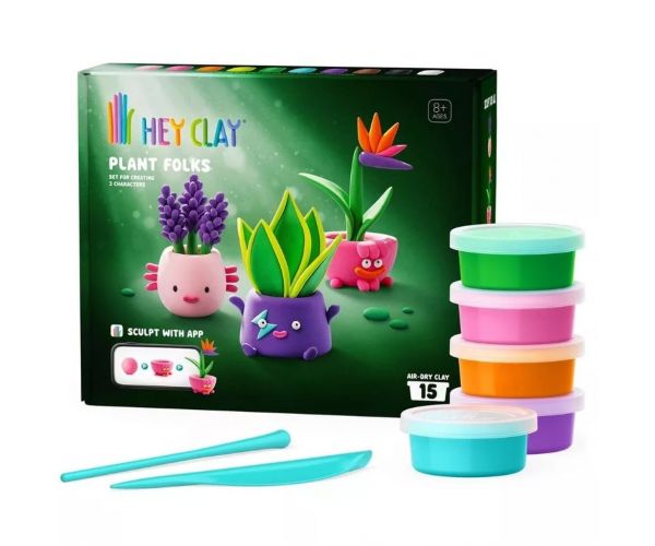 Hey Clay: Plant Folks set de plastilină cu figurine de plante – set de 15 bucăți