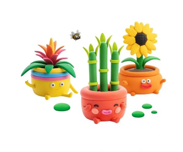 Hey Clay: Set creativ de plastilină pentru iubitorii de plante – set de 15 bucăți