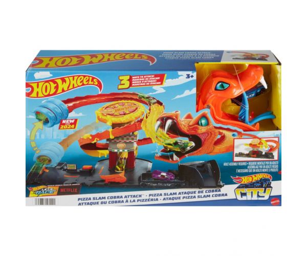Hot Wheels City: Atacul Cobrei la pizzerie set de piste - Mattel