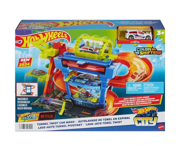 Hot Wheels City: Spălătorie cu mașinuță care își schimbă culoarea - Mattel