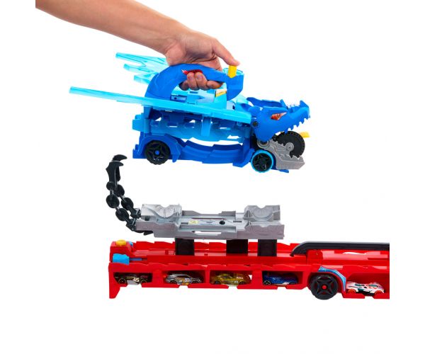 Hot Wheels City: Sárkányjárgány autószállító - Mattel