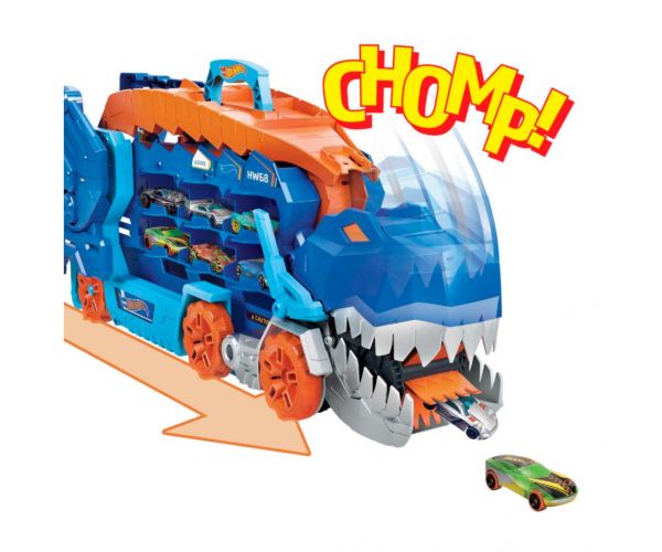 Hot Wheels City: Átalakítható Ultimate Autószállító T-Rex - Mattel