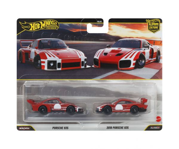 Hot Wheels: Deluxe Porsche 935 și Porsche 935 din 2018 - set de 2 mașinuțe 1/64 - Mattel
