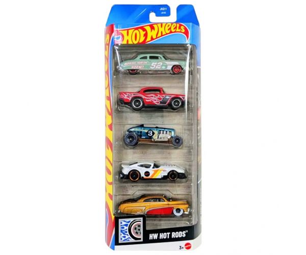 Hot Wheels: Hot Rods — set de 5 mașinuțe, scară 1/64 — Mattel