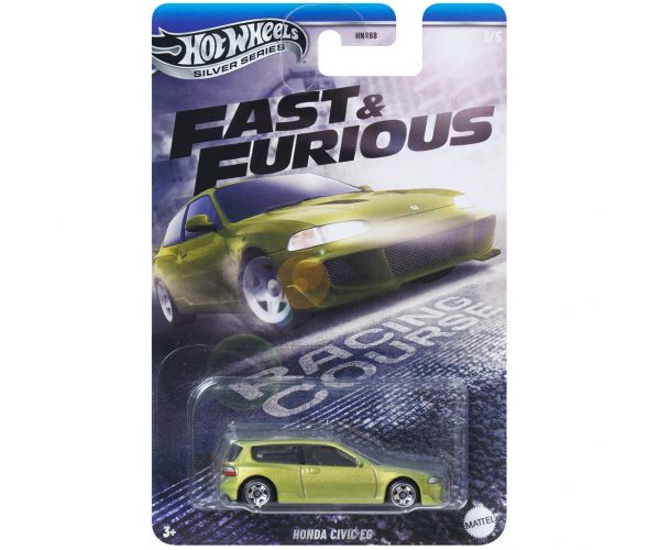Hot Wheels: Mașinuță Honda Civic EG din seria Fast & Furious, scară 1/64 - Mattel