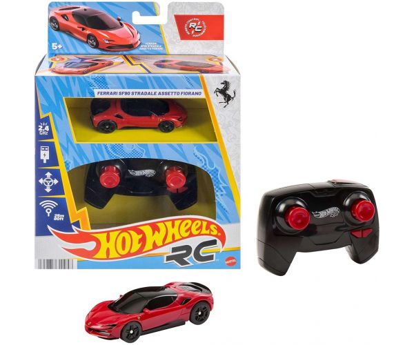 Hot Wheels: Mașinuță RC Ferrari cu telecomandă 1/64 - Mattel