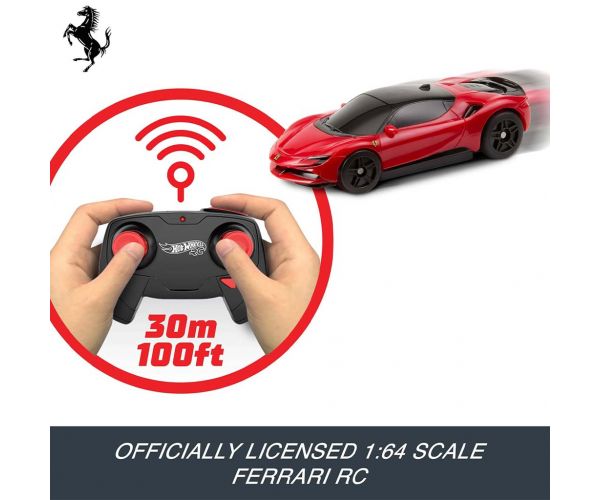 Hot Wheels: Mașinuță RC Ferrari cu telecomandă 1/64 - Mattel