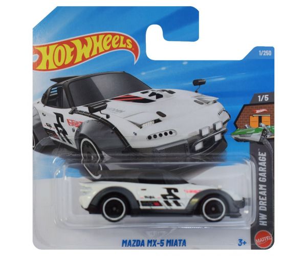 Hot Wheels: Mazda MX-5 Miata mașinuță albă 1/64 - Mattel
