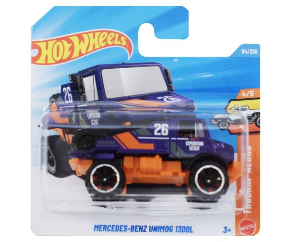 Hot Wheels: Mercedes-Benz Unimog 1300L mașinuță mov 1/64 - Mattel