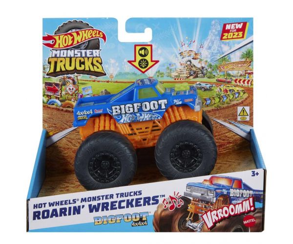Hot Wheels Monster Trucks: Bigfoot 4x4x4 mașină monstru cu efecte de lumină și sunet 1/43 - Mattel