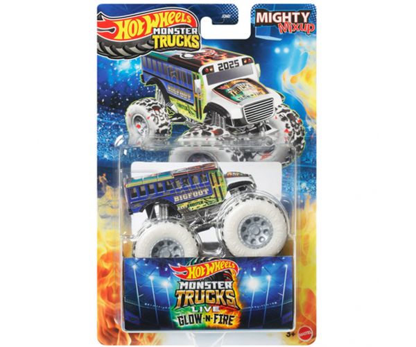 Hot Wheels Monster Trucks: Glow-n-Fire Live mașinuță 1/64 - Mattel