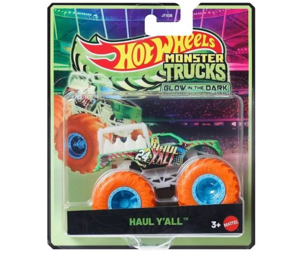 Hot Wheels Monster Trucks: Haul Y’all mașinuță care luminează în întuneric 1/64 – Mattel