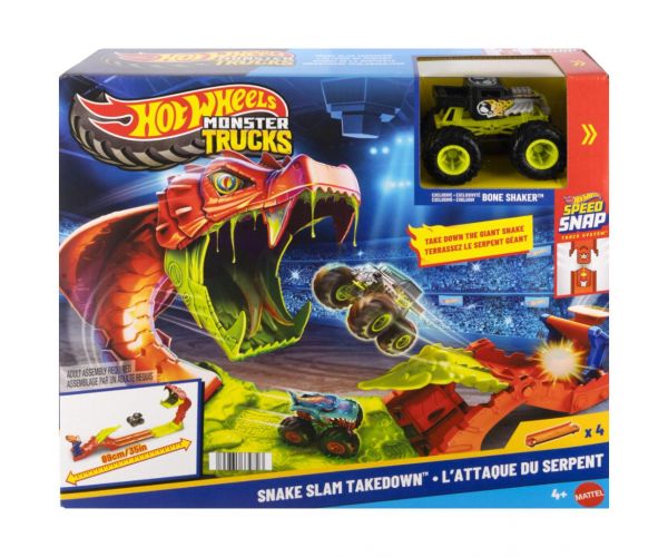Hot Wheels Monster Trucks: Set de pistă Mușcătura de șarpe - Mattel