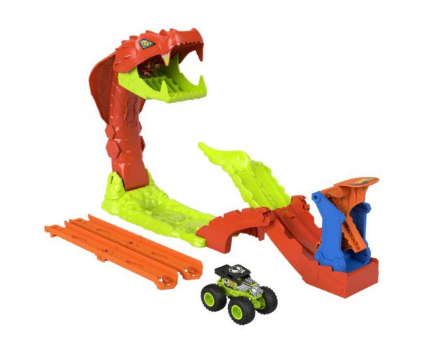 Hot Wheels Monster Trucks: Set de pistă Mușcătura de șarpe - Mattel
