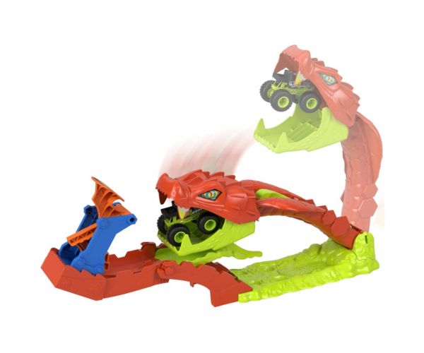 Hot Wheels Monster Trucks: Set de pistă Mușcătura de șarpe - Mattel