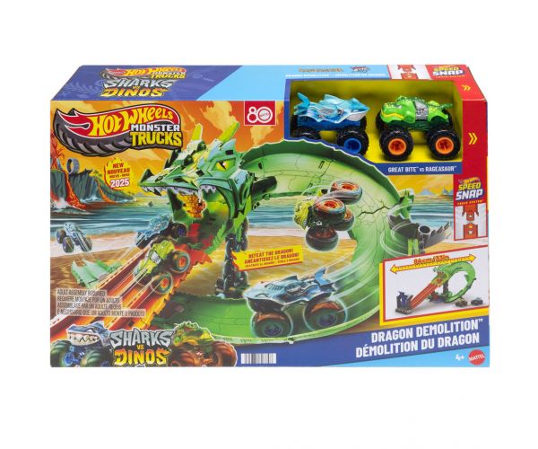 Hot Wheels Monster Trucks: Set de piste Cursa Dragonului - Mattel