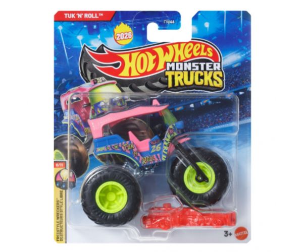 Hot Wheels Monster Trucks: Tuk ’N’ Roll – mașinuță Monster Truck 1/64 – Mattel