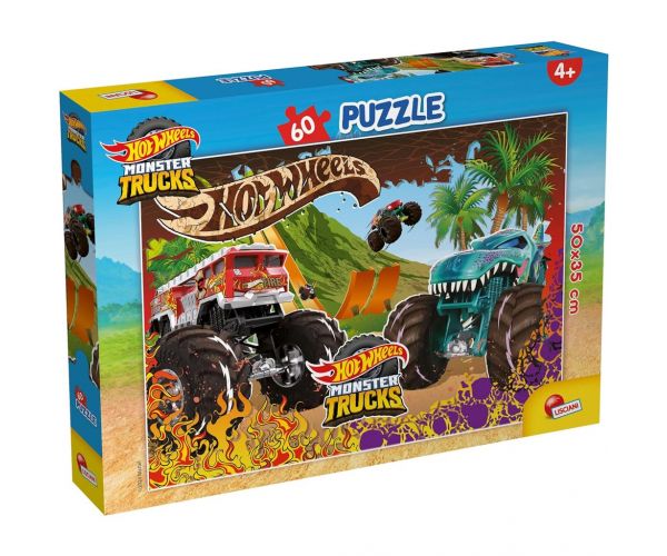 Hot Wheels Monster trucks puzzle de 60 piese 50x35cm - Lisciani