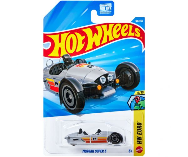 Hot Wheels: Morgan Super 3 mașinuță argintie 1/64 – Mattel