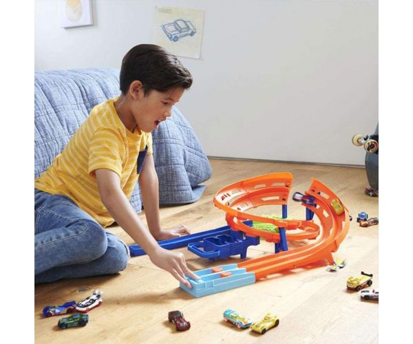 Hot Wheels: Duplasávos versenypálya 2db versenyautóval - Mattel