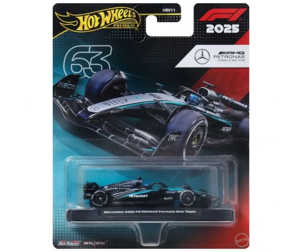 Hot Wheels Premium: echipa Mercedes-AMG Petronas Formula 1 Nr.:63 mașinuță 1/64 - Mattel