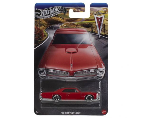 Hot Wheels Seria Argintie: mașinuță ’66 Pontiac GTO, scară 1/64