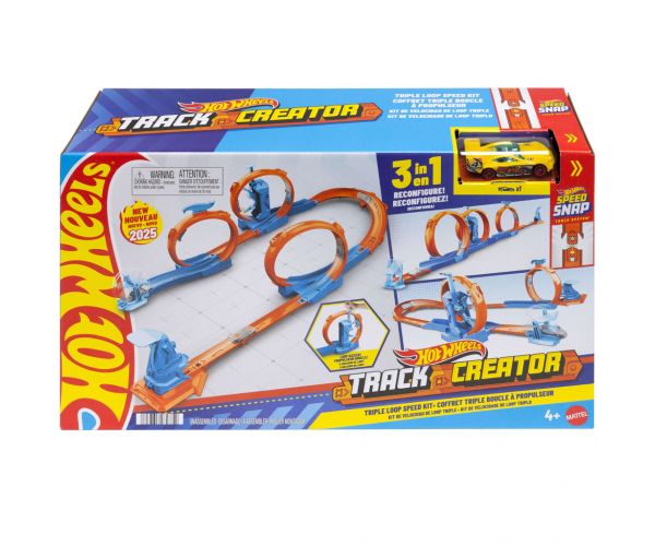 Hot Wheels: Set creator de pistă cu trei bucle - Mattel