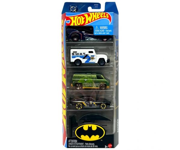 Hot Wheels: Set de 5 mașinuțe vehicule Batman - Mattel