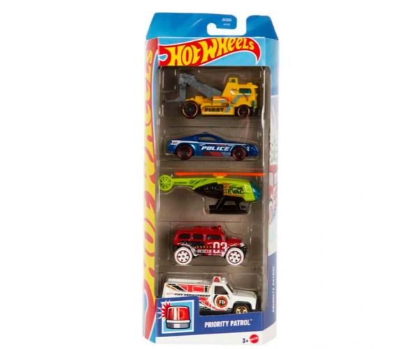 Hot Wheels: Set de 5 vehicule Priority Patrol - Mattel