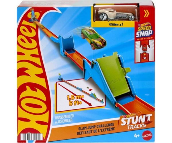 Hot Wheels: Set de cascador pentru începători - Slam Jump Challenge (set de jucărie) - Mattel