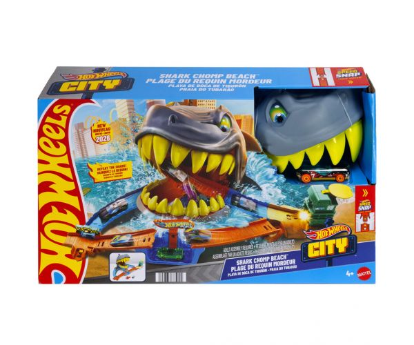 Hot Wheels: Set de pistă Atacul rechinului cu mașinuță - Mattel