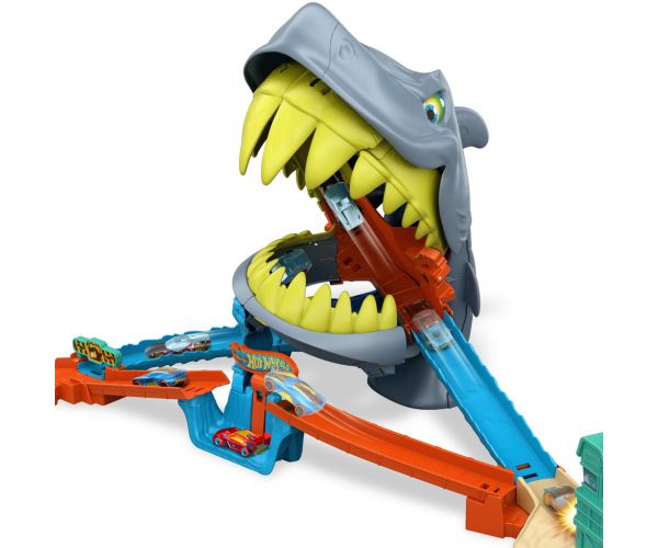 Hot Wheels: Set de pistă Atacul rechinului cu mașinuță - Mattel