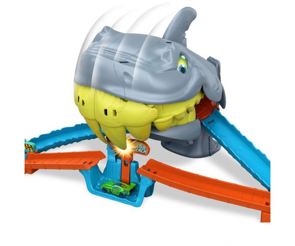 Hot Wheels: Set de pistă Atacul rechinului cu mașinuță - Mattel