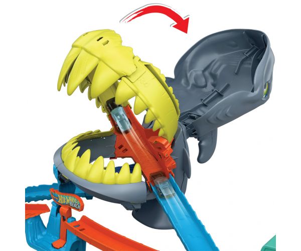 Hot Wheels: Set de pistă Atacul rechinului cu mașinuță - Mattel