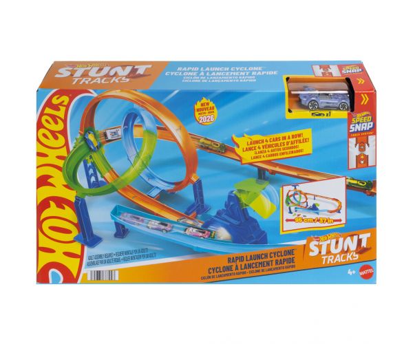 Hot Wheels: Set de pistă pentru cascadorii cu dublă buclă - Mattel
