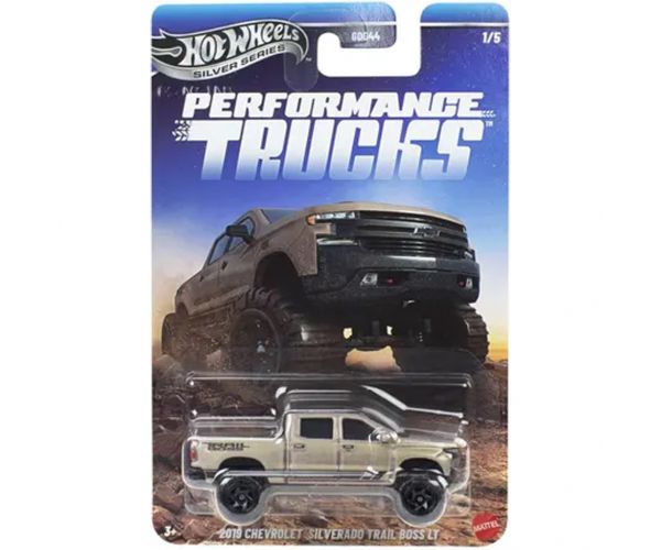 Hot Wheels Silver Series: mașinuță Chevrolet Silverado Trail Boss LT 2019, scară 1/64 - Mattel