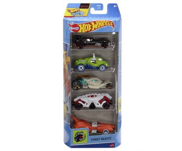 Hot Wheels: Street Beasts set de 5 mașinuțe 1/64 - Mattel