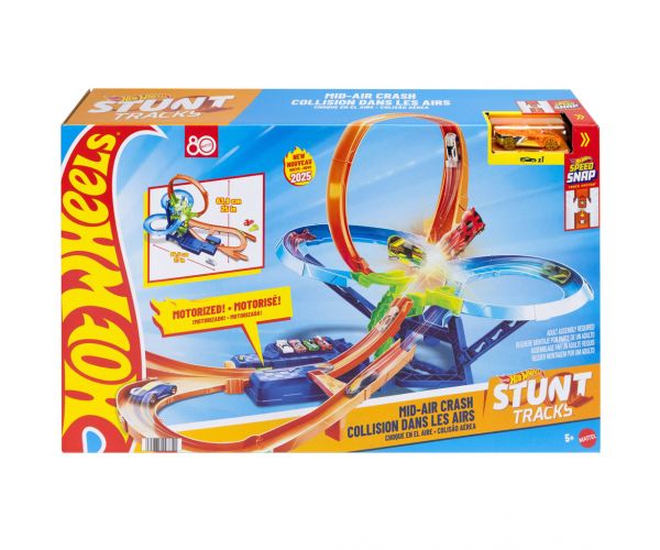 Hot Wheels Stunt Tracks: Ütközés a levegőben pályaszett kisautóval – Mattel