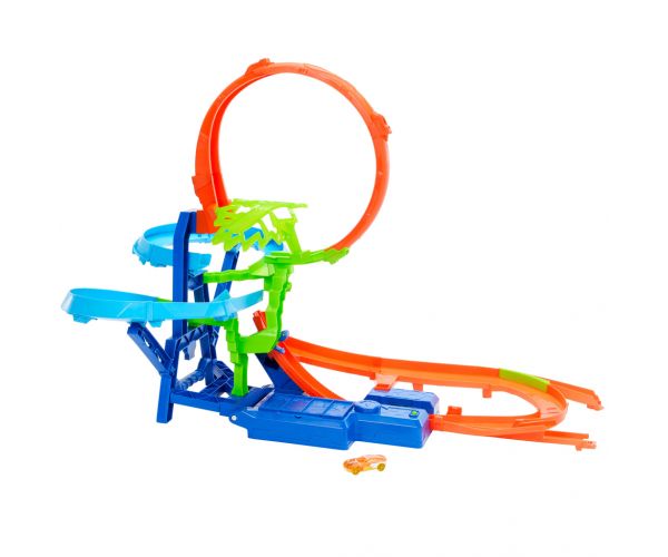 Hot Wheels Stunt Tracks: Ütközés a levegőben pályaszett kisautóval – Mattel