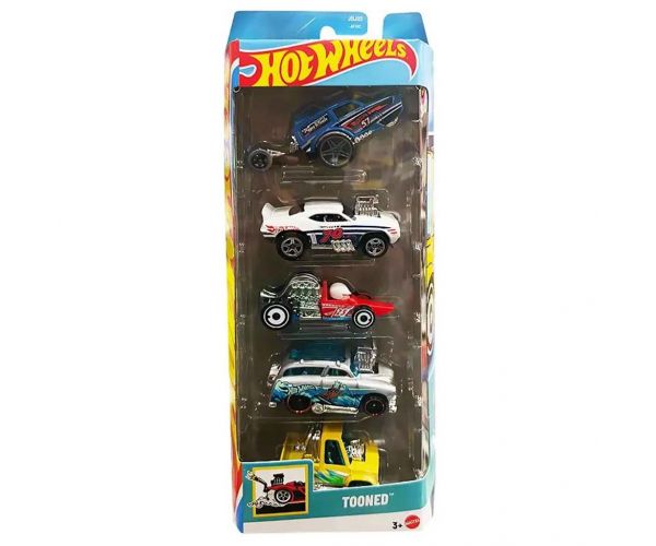 Hot Wheels: Tooned set de 5 mașinuțe 1/64 - Mattel