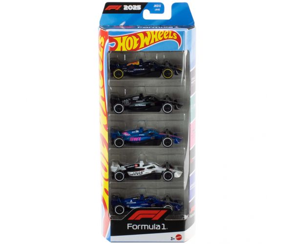 Hot Wheels: set de 5 mașinuțe Formula 1, scara 1/64 - Mattel