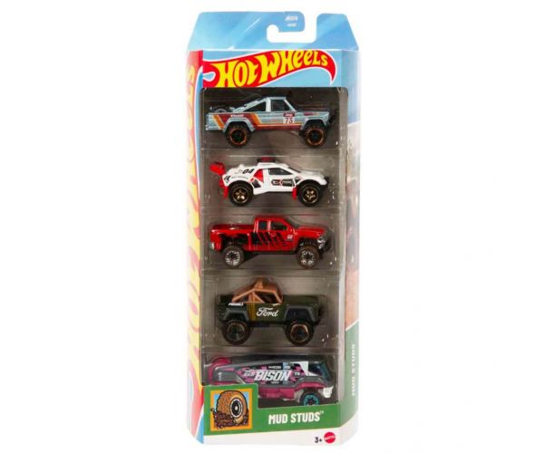 Hot Wheels: set de 5 mașinuțe Mud Studs - Mattel