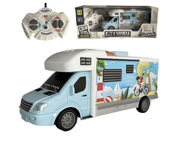 RC Távirányítós Holiday Travel lakóautó fénnyel 27MHz 1/32-es méretarány 20cm
